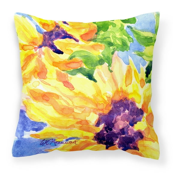 Carolines Treasures 6132PW1414 Flower - Sunflower Decorative   Canvas Fabric Pillow 14Hx14W multicolor