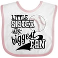 thumbnail image 3 of Inktastic Little Sister and Biggest Baseball Fan Girls Baby Bib, 3 of 4