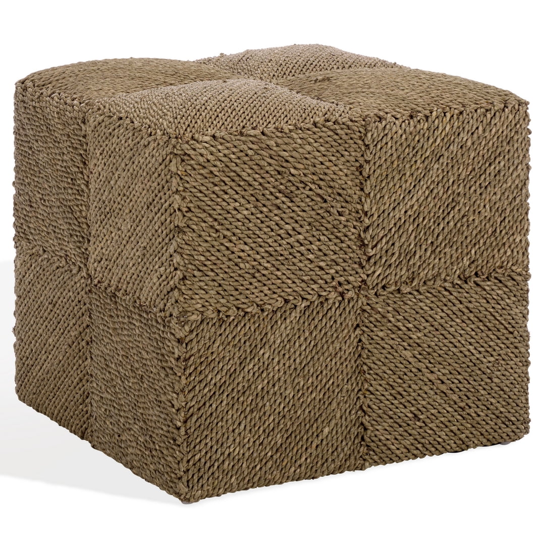 Safavieh Couture Malta Woven Seagrass Square Ottoman, Natural