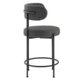 thumbnail image 4 of Modway Albie Boucle Fabric Counter Stools - Set of 2 in Charcoal Black, 4 of 11