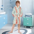 thumbnail image 5 of FORMRS Niños Bathrobe Unisex Hooded Robe Soft Plush Pajamas Sleepwear, Size 10-12T, Light Blue Pattern, 5 of 7