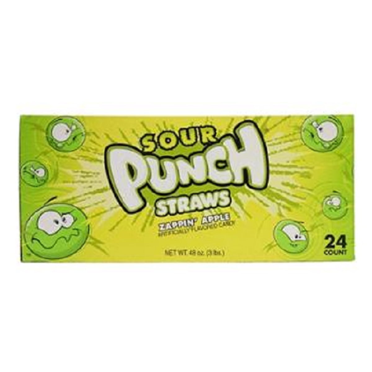 Sour Punch Apple Sour Straws 2oz Trays (24 Pack)