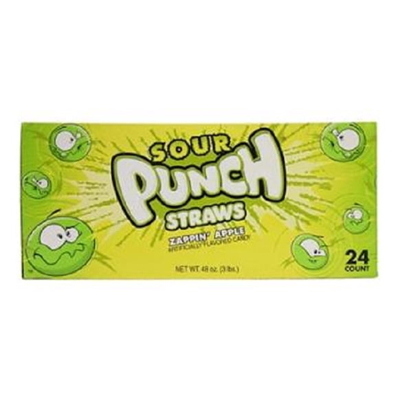 Sour Punch Apple Sour Straws 2oz Trays (24 Pack)