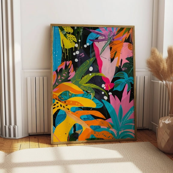 Abstract Vibrant Wall Art, Maximalist Print, Floral Modern Art, Colorful Wall Art, Trendy Art, Eclectic Print, Wall Art, Modern Wall Decor, 8x12 UNFRAMED