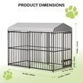 thumbnail image 2 of Historyli Go5H Large Outdoor Dog Kennel,Dog Cage with Roof, Dog Kennel Galvanized Iron Dog House with Safety Locks,UV & Water Resistant Proof Cover, for Garden,4X4X6FT, 2 of 9