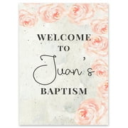 Darling Souvenir MADE WITH LOVE PersonalizedWelcomeSignFor Baptism,RoseParty Supplies Great For Your Celebrations- 18x 12