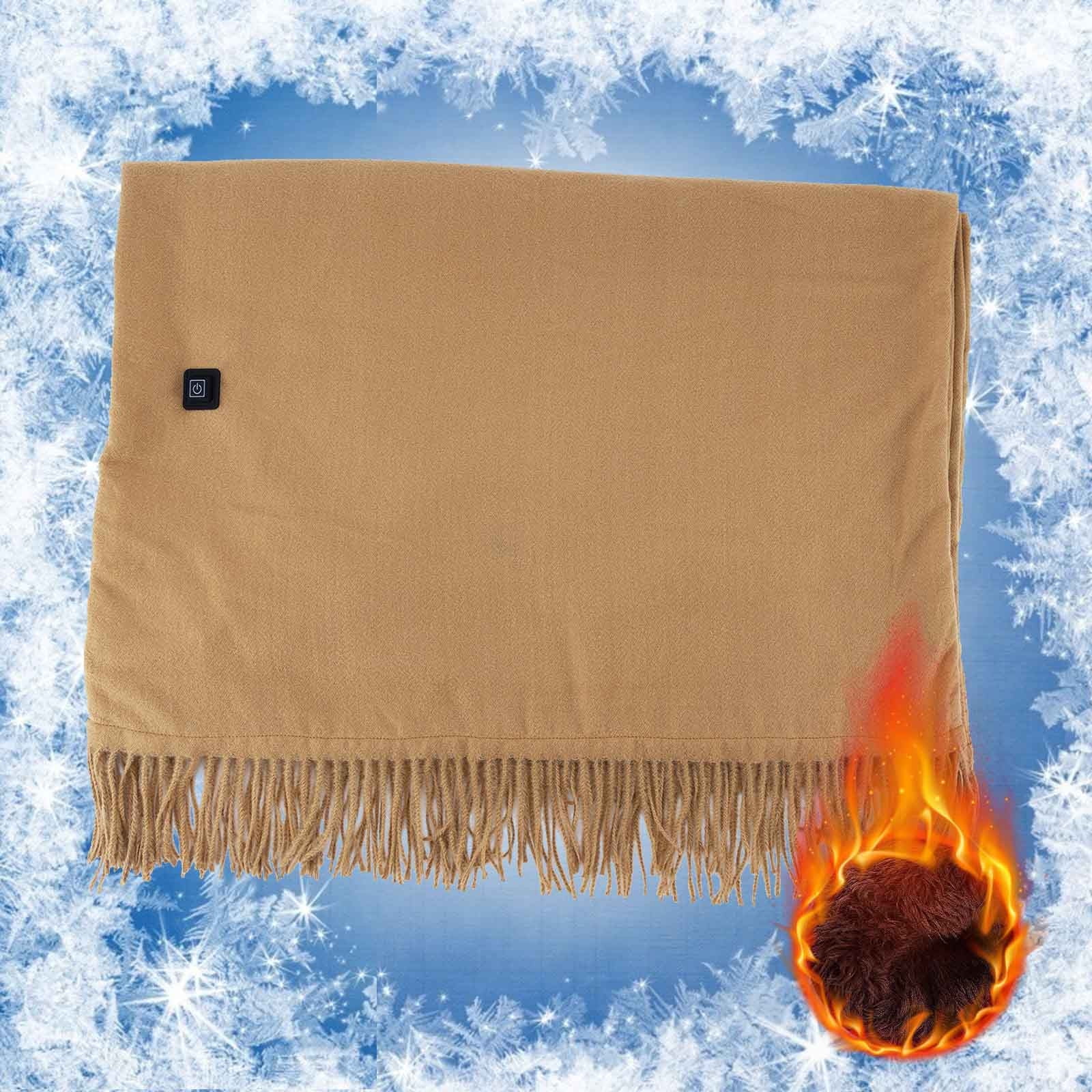 Yannianjz under $5 Wearable USB Heated Blanket Shawl, Portable Heated Blanket, Cordless Zip Heated Throw Blanket for Women, Outdoor