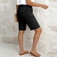 thumbnail image 5 of VBVC Women's Drawstring Wide Leg Shorts,Breathable Knee-Length Pants For Women,Ladies Work Beach Trousers with Pockets,Black,S-2XL, 5 of 7