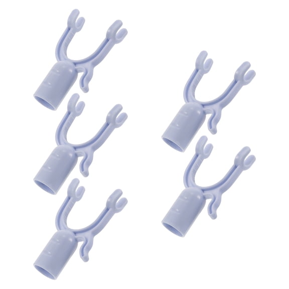 OULII 5Pcs Lightweight Sky Blue Clothes Pole Hook Replacement with Smooth Surface for Home Laundry