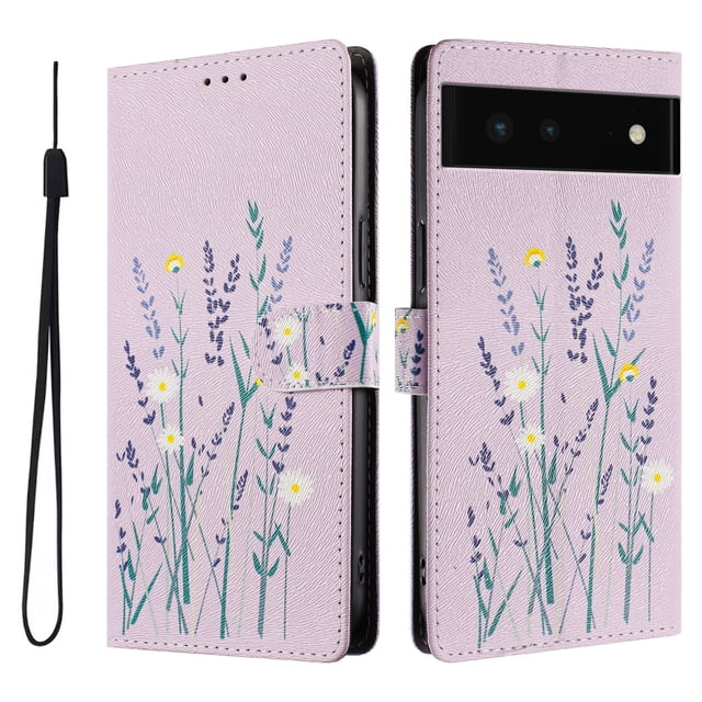 FOXDOCK Funda Tipo Cartera para Google Pixel 6 con Soporte y Correa – Diseño de Patrones Lindos