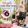 thumbnail image 2 of Ecomobi 4 Wheel Foldable Mobility Scooter for Senior with Removable Dual Lithium Battery, 41 lbs Lightweight Powered Wheelchair for Adult,300 lb Capacity,Travel Scooter for Elderly,Pink, 2 of 9