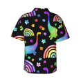 thumbnail image 4 of Rainbow Dinosaur Tie Dye Men'S 3d Print Casual Button Down Shirts, Novelty Hawaiian Short Sleeves 2xl, 4 of 7