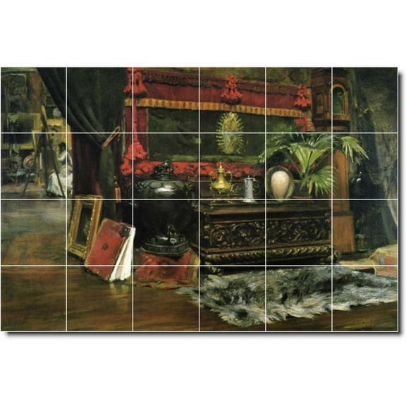 Ceramic Tile Mural-William Chase City 14. 25.5" w x 17" h using (24) 4.25 x 4.25 ceramic tiles