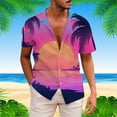 thumbnail image 2 of Rovga Mens Shirts Colorful Summer Hawaii Short Sleeve Shirts Tops Red Shirt,Size:M, 2 of 5