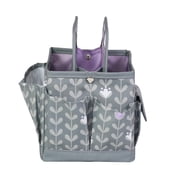 Collapsible Desktop Craft Caddy, Purple Flowers