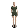 thumbnail image 3 of Tejiojio Active Women's Summer Clearance Two-piece Sets Women Solid Short Sleeves Tops Sports Shorts Sweatpants Sweatsuit, 3 of 6