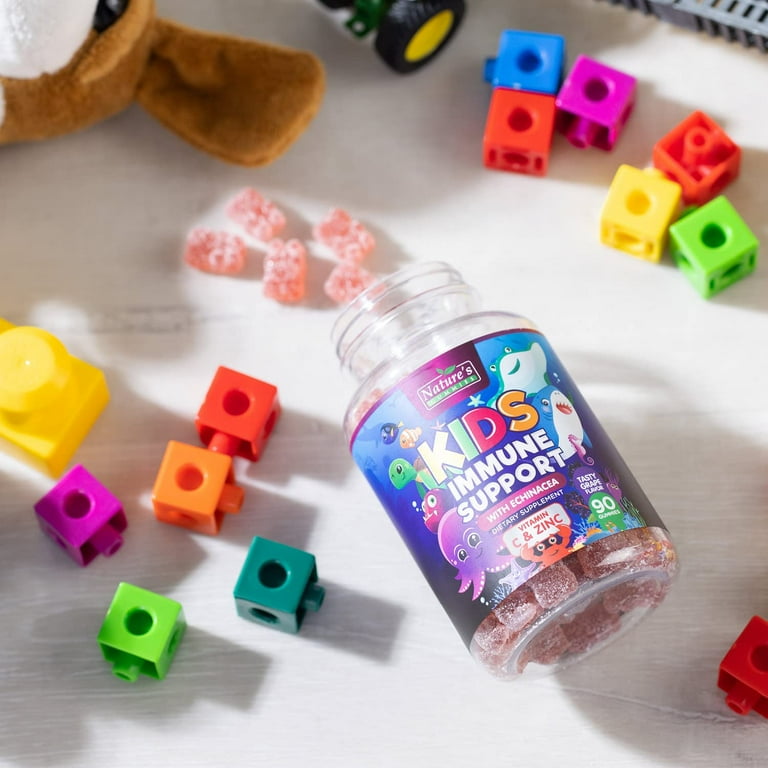 Kids Immune Support Gummies with Vitamin C, Zinc & Echinacea, Nature's  Daily Childrens Immune Support for Kids Ages 4+, Chewable Non-GMO & Gluten  Free