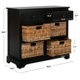 thumbnail image 4 of SAFAVIEH Herman Storage Unit with Wicker Baskets, Distressed Black, for Entryway or Living Room, 4 of 7