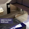 thumbnail image 3 of LED Coffee Table with 2 Storage Drawers, Modern High Gloss Black Coffee Table w/20 Colors LED Lights, 2 Tiers Rectangle Center Table for Living Room with Marbling Print, APP Control, Black, 3 of 7