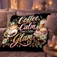 thumbnail image 6 of Glamorous Coffee Floral Accents, Playful Food Art Scene, Warm Flannel Blanket for Living Room and Reading Nook, Art Lovers Appreciation Gift, Playful Home Decor, 6 of 9