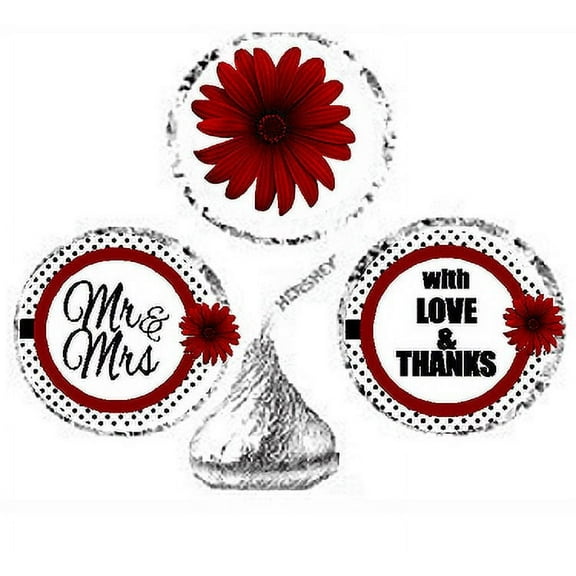 216ct Red Mr & Mrs Party Favor Candy Decoration Stickers Labels Fits Kisses Chocolates Party Favors Envelope