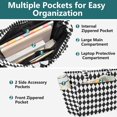 thumbnail image 3 of FORMRS Tote Bag for Women Quilted Large Capacity Travel Work Carry On Shoulder Handbag, Black and White Geometric, 3 of 7