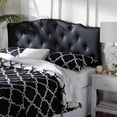 thumbnail image 3 of Baxton Studio Rita Modern and Contemporary Queen Size Black Faux Leather Upholstered Button-tufted Scalloped Headboard, 3 of 5