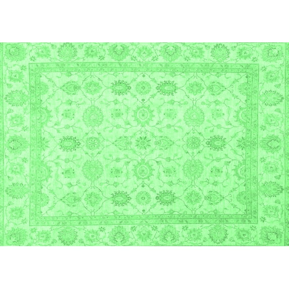 Ahgly Company Indoor Rectangle Oriental Emerald Green Traditional Area Rugs, 5' x 8'