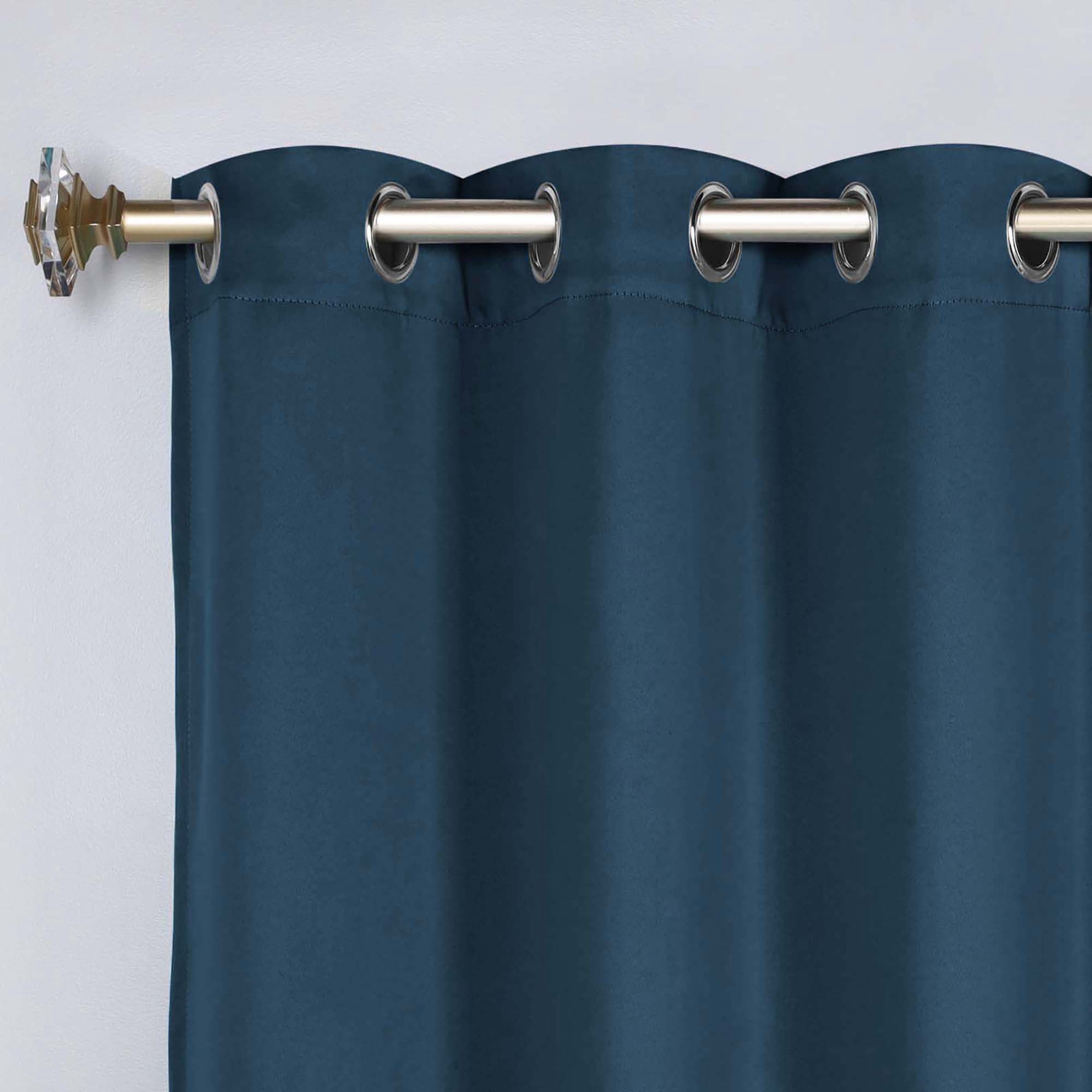 Superior Blackout Solid Light Filtering Grommet Curtain Panel Set, 42" x 108", Marine Blue