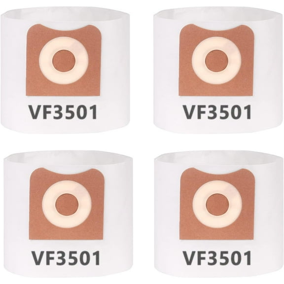 4 Pack VF3501 Vacuum Bags Replacement for Ridgid & Workshop 3-4.5 Gallon Vacuums, Dust Collection Filter Bags Replace Part# 23738 Size C WS32045F