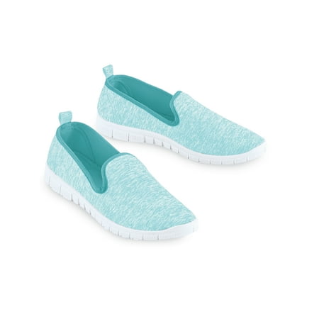 

Collections Etc Women s Slip On Lightweight Memory Foam Sole Sneakers Regular Width Aqua 7
