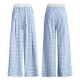 thumbnail image 3 of ABATAB Pajama Pants for Women Soft Comfy Wide Leg Plaid Sleepwear Elastic Waisted Casual Baggy Lightweight Beach Pj Bottom, 3 of 4