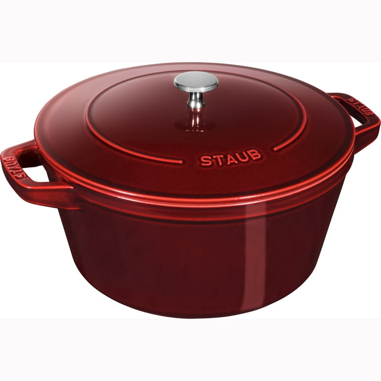 Staub Enameled Cast Iron 4 Pc Stackable Set in Grenadine