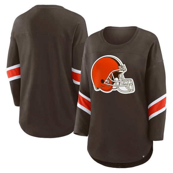 Women's Fanatics  Brown Cleveland Browns Redzone 3/4-Sleeve T-Shirt