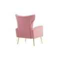 thumbnail image 2 of Pink Velvet Accent Wingback Chair With Golden finished Leg, 2 of 5