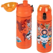 Octonauts Above & Beyond Stainless Steel 13 oz Insulated Water Bottle for Boys - Easy to Use for Kids - Reusable Spill Proof BPA-Free Orange Water Bottle