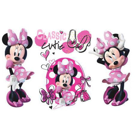 Disney Minnie Mouse Bow-Tick Giant Wall Stickers Mural 17 autocollants Parti Decor