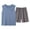 Blue, variant on RKSTN Mens Pajamas Set Plus Size Sleepwear Sleeveless Tank Tops and Pajama Shorts Set Lightweight 2 Piece Loungewear Sets