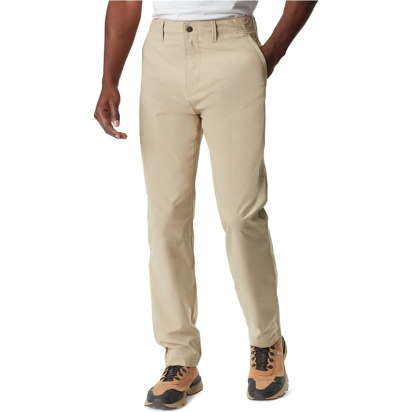 BASS OUTDOOR Mens Traveler Straight Leg Slim Casual Pants, medbrown, 40W x 30L