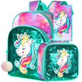thumbnail image 1 of Mochila FTJCF Unicorn para niñas con lonchera y bolsa para lápices, 1 of 9
