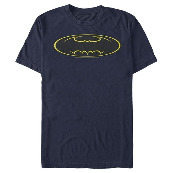 Men's Batman Logo Modern Wing  Graphic Tee Navy Blue X Large