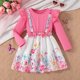 thumbnail image 4 of Vestido de Manga Larga para Niñas Cuello Redondo con Estampado de Corazón Falda de Dos Piezas Vestido de Princesa de Moda para Niñas Pequeñas, 4 of 8