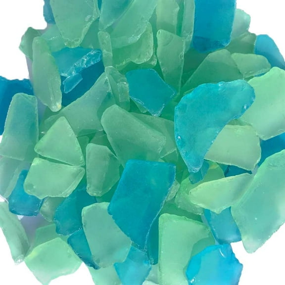 Sea Glass | Caribbean Blue & Green | 11oz Sea Glass for Decor & Craft