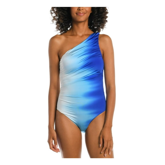La Blanca Womens Ocean One Shoulder Gathered One-Piece Swimsuit