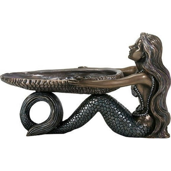 Mermaid With Abalone Shell Bronze Figurine