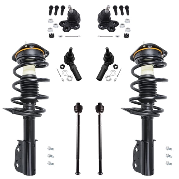 Detroit Axle - 8pc Front Suspension Kit for 2000-2005 Buick LeSabre Cadillac DeVille Pontiac Bonneville, 01-03 Olds Aurora, 2 Struts & Coil Spring 2 Lower Ball Joints 4 Tie Rod Ends Replacement