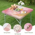 thumbnail image 4 of Pink Gold Wave Marble Pattern Square Fitted Tablecloth with Elastic Edge,Square Table Cover,Washable Elastic Table Cover for Home Kitchen Party Decor 34"x34", 4 of 6