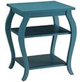 thumbnail image 1 of Bowery Hill Table d'Appoint Carrée en Bois à 2 Tablettes avec Pattes Cabriole, Vert Sarcelle, 1 of 5