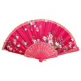 thumbnail image 1 of Folding Fan Multipurpose Decorative Beautiful Eye-catching Exquisite Workmanship Festival Gift Lace Decor Chinese Style Flower Print Handheld Dance Fan Show Accessories, 1 of 8