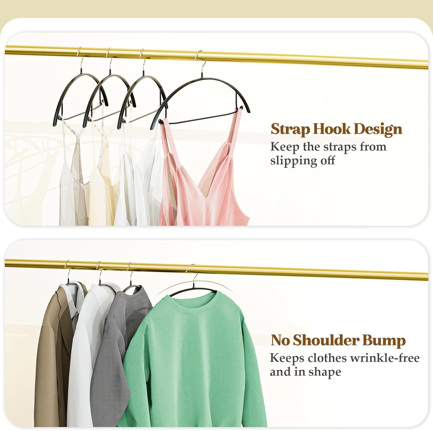 UEAKPIC PVC Coating Clothes Hangers 20 Pack, 16.5 inch Non Slip Metal Sweater Hanger, for Suit, Dress, Jacket, Pant, Shirt